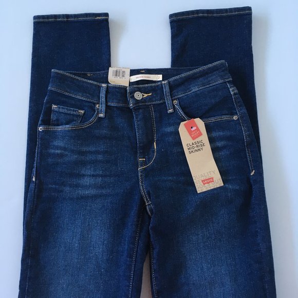 HP Levi's Women's Mid Rise Skinny Jean Size 2L 26x32 - Picture 4 of 7
